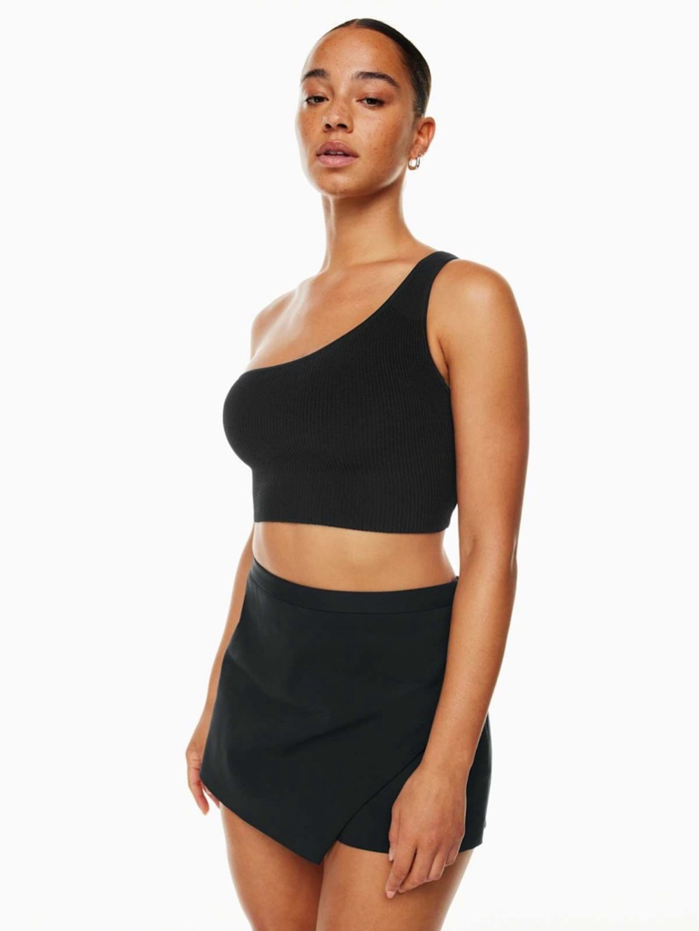 Aritzia Babaton Sculpt Knit One-shoulder Cropped Tank